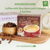 Aromdee Farm Coffee with Rice Germ and Collagen (6 Sachets x 16g) อารมณ์ดีฟาร์ม กาแฟผสมจมูกข้าวและคอลลาเจน