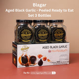 BLAGAR Aged Black Garlic - 3 Bottles Peeled Ready to Eat (100g x 3Pcs) บลาก้า กระเทียมบ่มดำแกะเปลือกพร้อมทาน เซ็ท 3 กระปุก Aromdee Farm