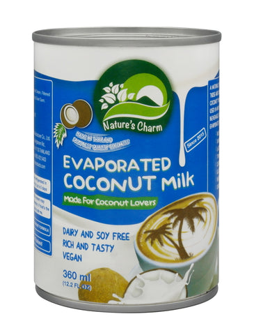 Nature's Charm Evaporated Coconut Milk (360ml)  เนเจอร์ชาร์ม นมมะพร้าวข้นจืด กะทิข้นจืด นมข้นจืดเจ  360ml