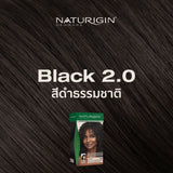 Naturigin 2.0 BLACK Permanent Organic Hair Color dye แบล็ก 2.0 สีดำธรรมชาติ สีผมออร์แกนิค นำเข้าจากเดนมาร์ก (115ml)