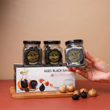 BLAGAR Aged Black Garlic - 3 Bottles Peeled Ready to Eat (100g x 3Pcs) บลาก้า กระเทียมบ่มดำแกะเปลือกพร้อมทาน เซ็ท 3 กระปุก Aromdee Farm