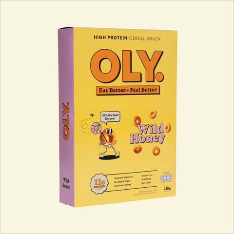 OLY.  High Protein Cereal Snack - Wild Honey Flavor (35 g / 210 g) โอลี่ ซีเรียลโปรตีนสูง รส น้ำผึ้ง 35g / 210 g