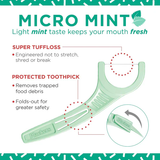 Plackers Micro Mint® Flossers (36 pcs.) ไหมขัดฟันแบบมีด้ามจับ-ไมโครมิ้นท์ 36 ชิ้น - Organic Pavilion