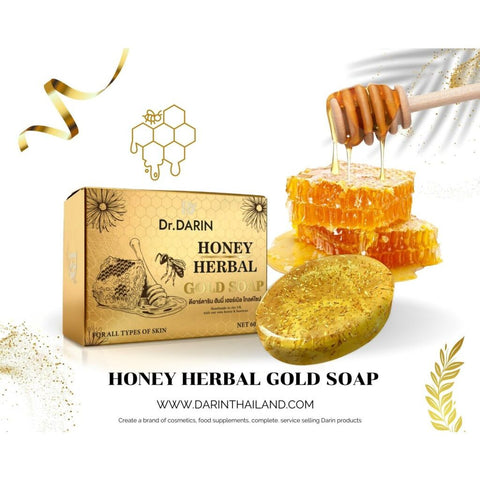 Dr. Darin Honey Herbal Gold Soap (60 g)  ดร. ดาริน ฮันนี่ เฮอร์เบิล โกลด์ โซป 60g